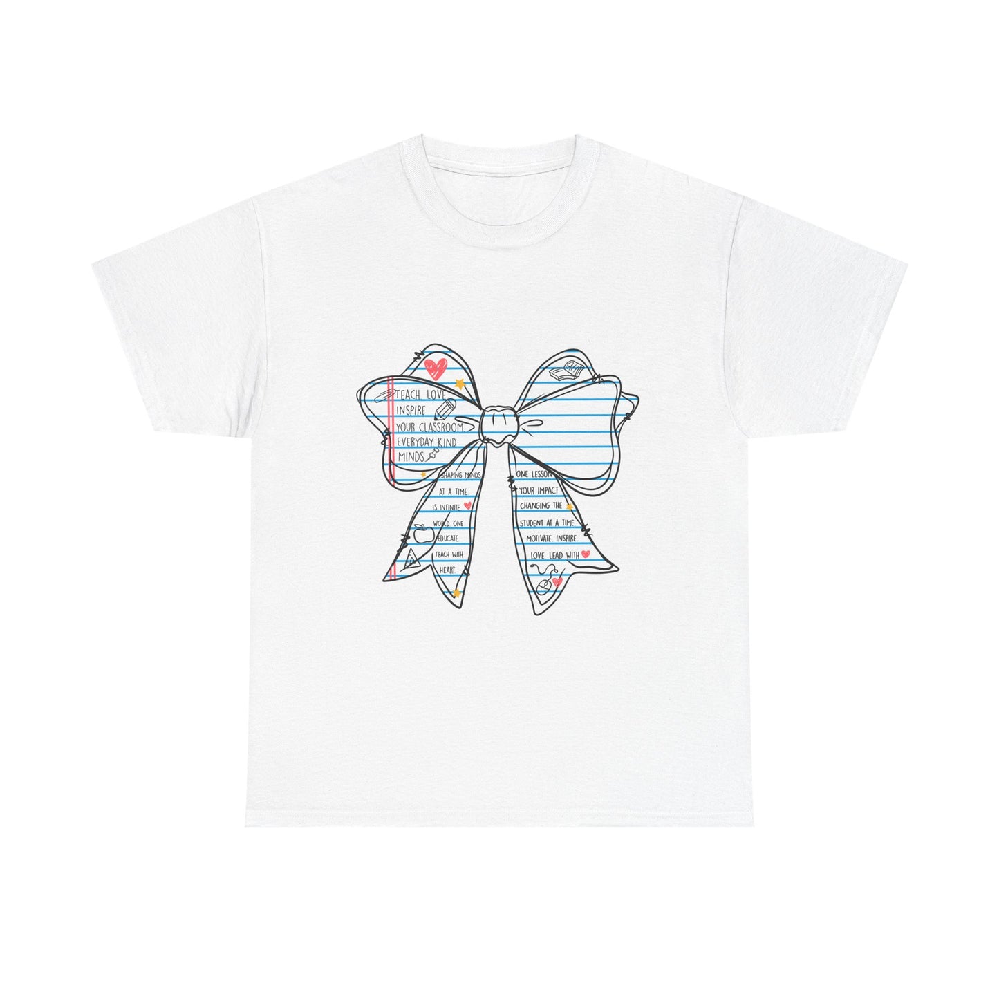 Teach. Love. Inspire. Notebook Bow Shirt (Personalized Option Available)