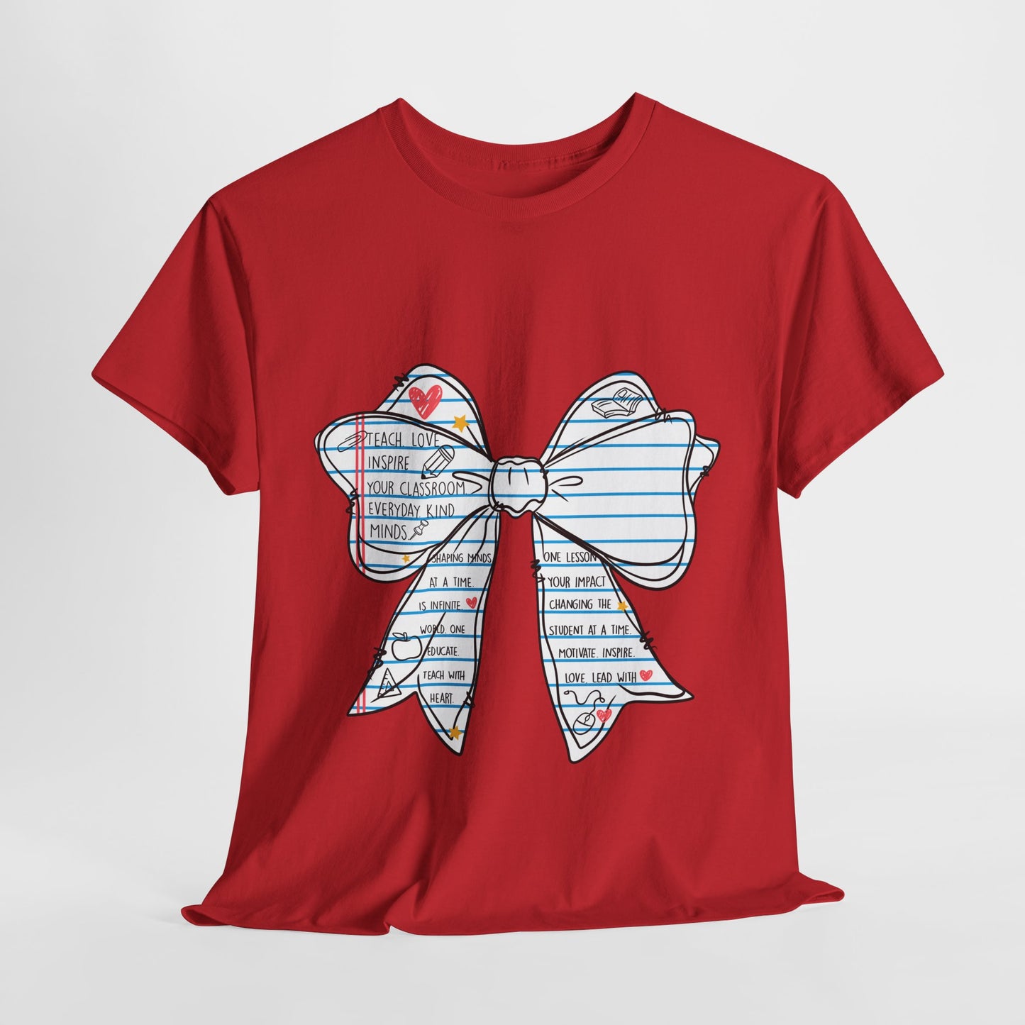 Teach. Love. Inspire. Notebook Bow Shirt (Personalized Option Available)