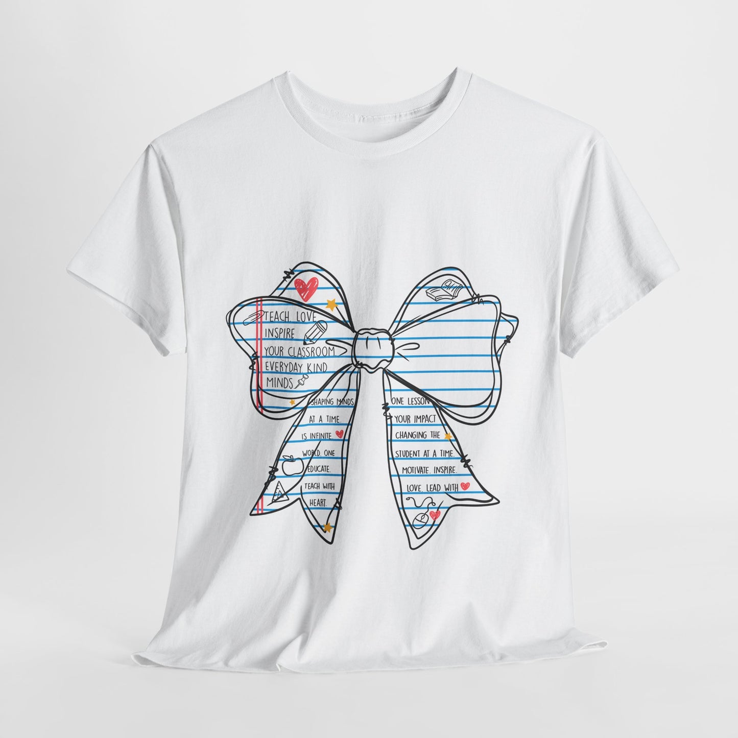 Teach. Love. Inspire. Notebook Bow Shirt (Personalized Option Available)