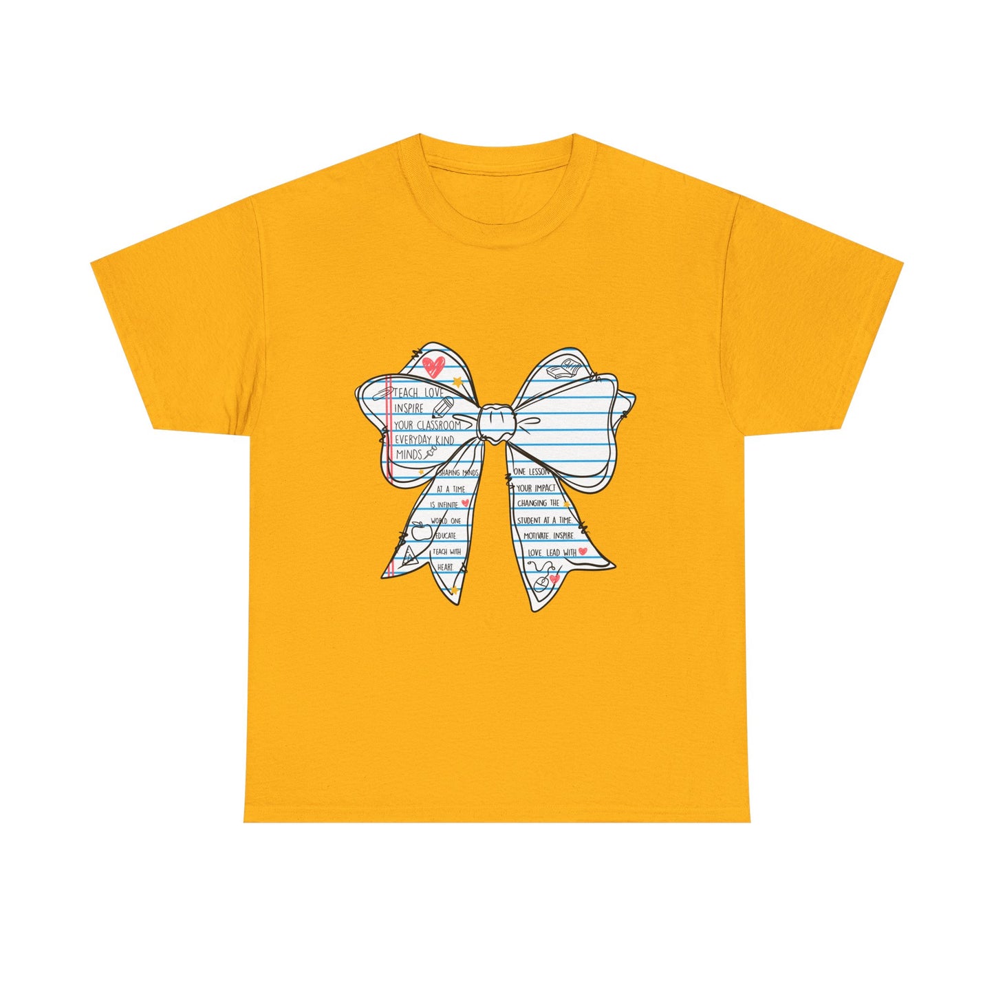 Teach. Love. Inspire. Notebook Bow Shirt (Personalized Option Available)