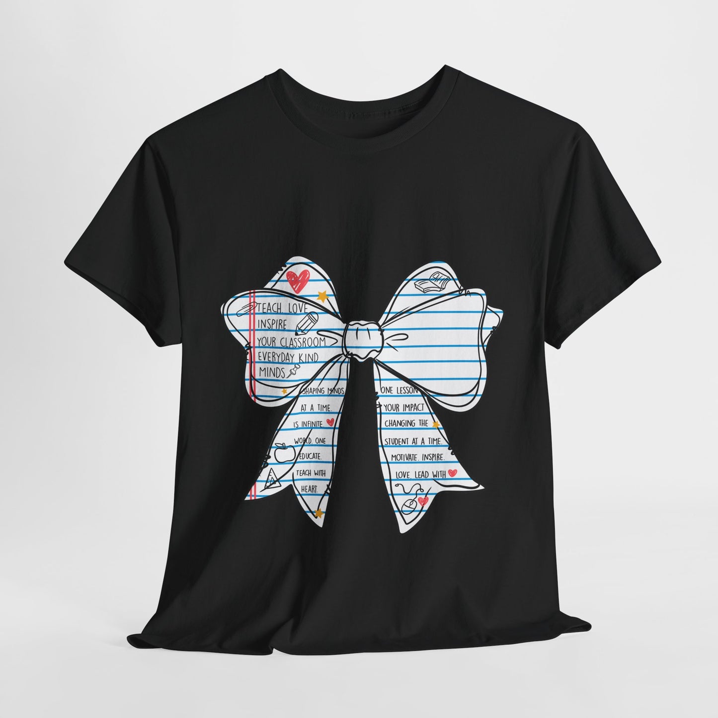Teach. Love. Inspire. Notebook Bow Shirt (Personalized Option Available)
