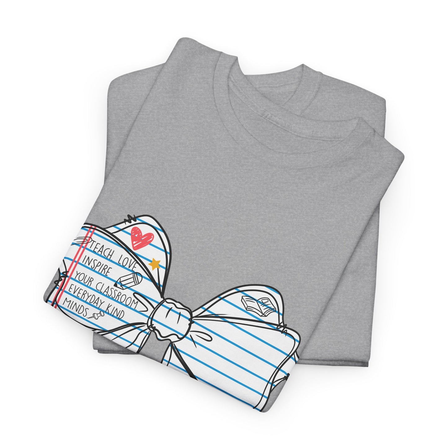 Teach. Love. Inspire. Notebook Bow Shirt (Personalized Option Available)