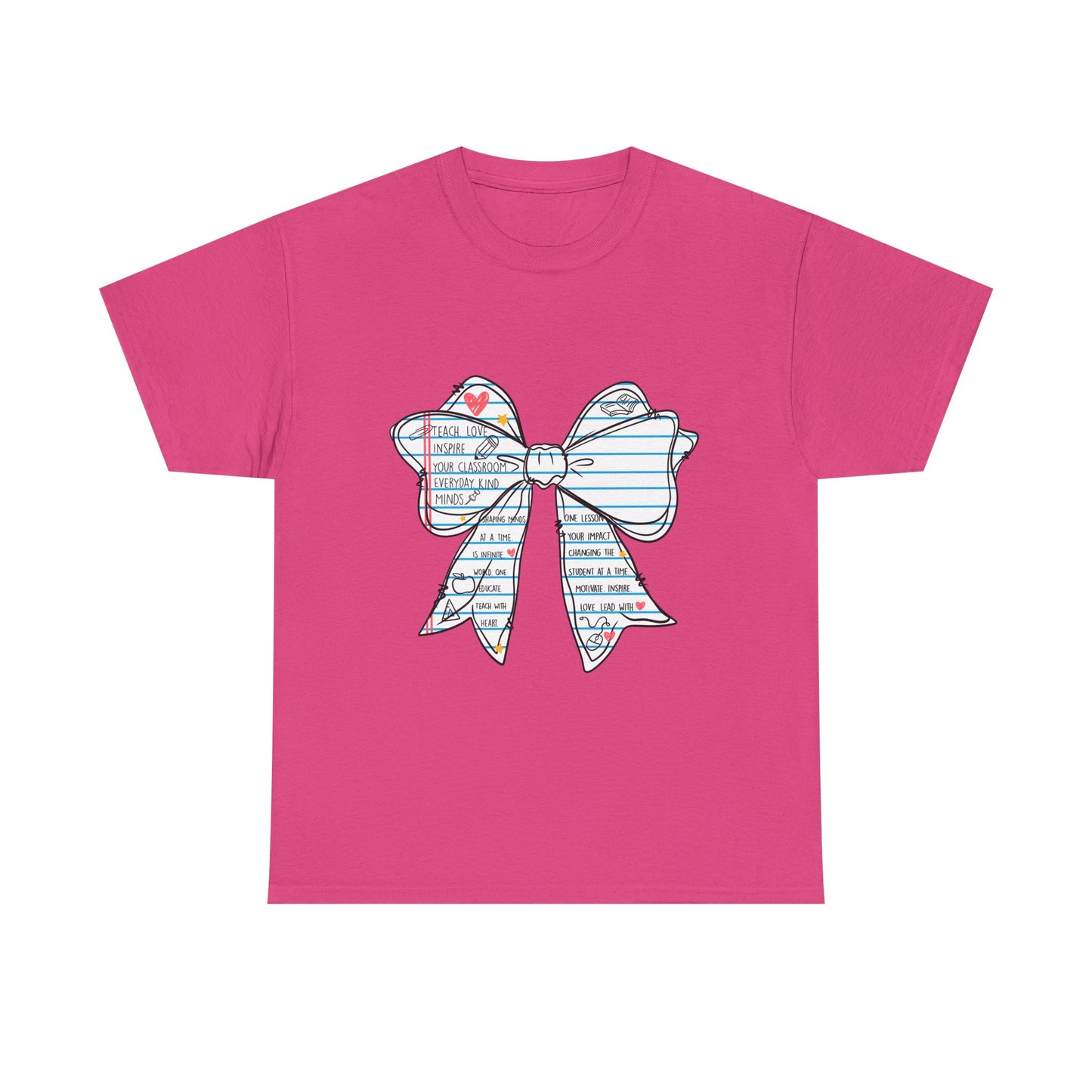 Teach. Love. Inspire. Notebook Bow Shirt (Personalized Option Available)