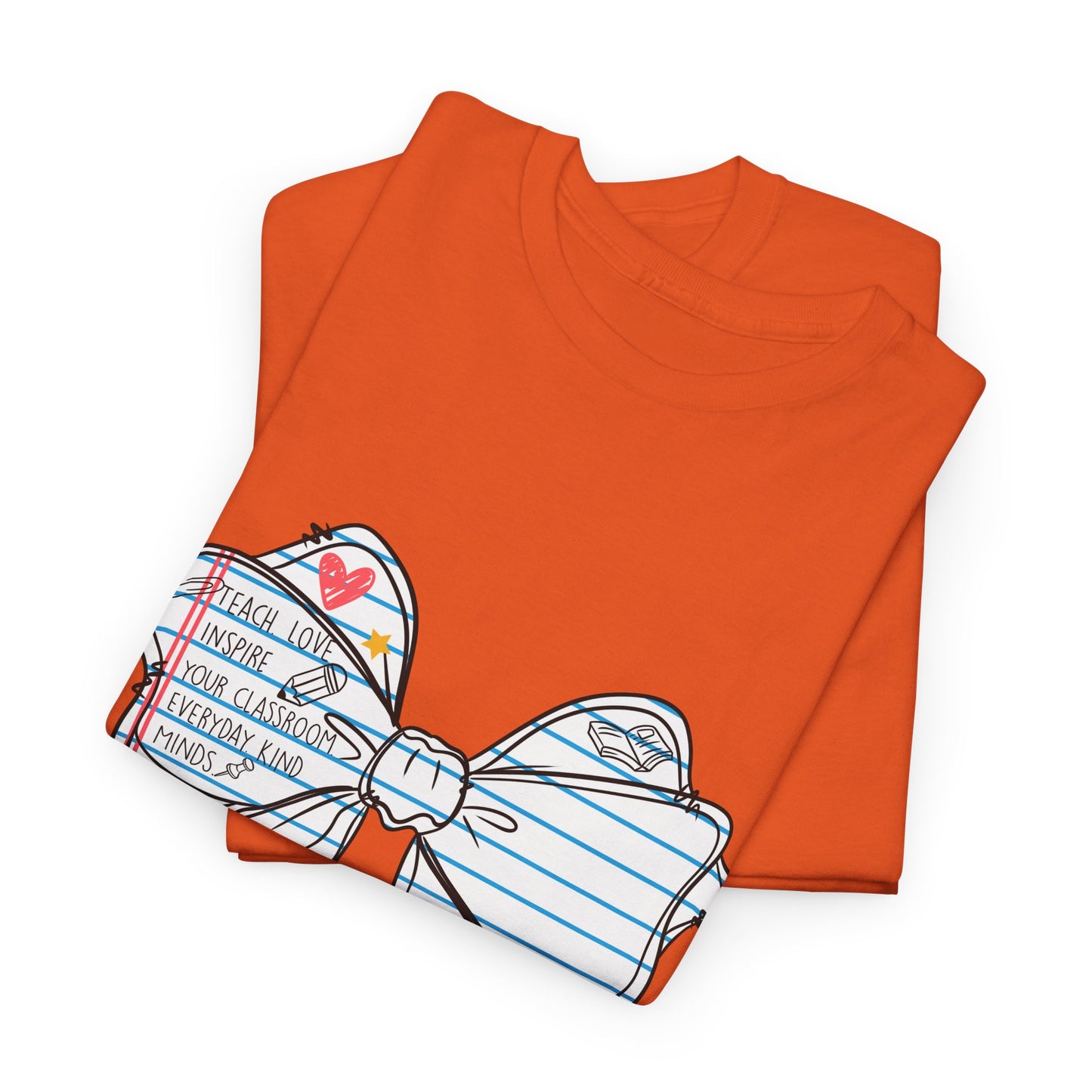 Teach. Love. Inspire. Notebook Bow Shirt (Personalized Option Available)