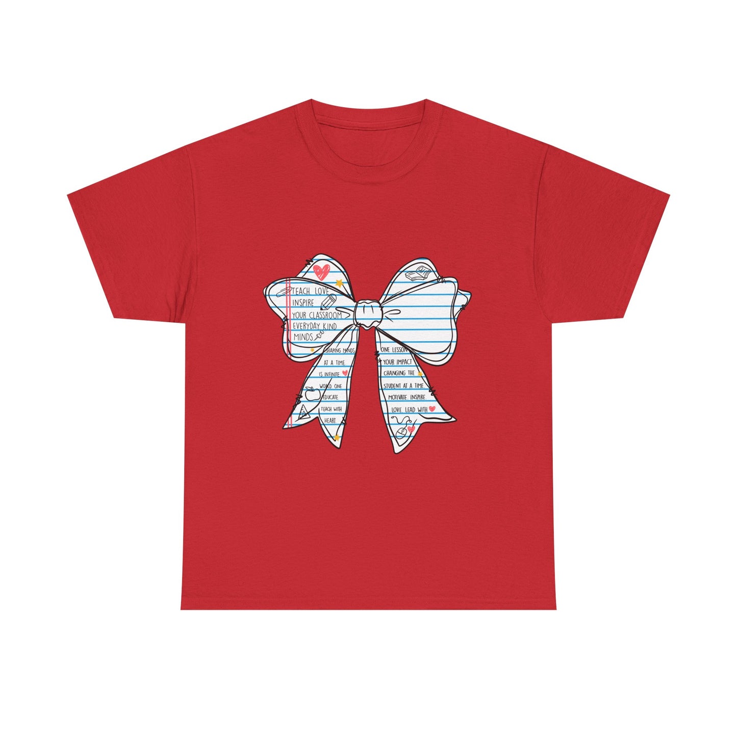 Teach. Love. Inspire. Notebook Bow Shirt (Personalized Option Available)