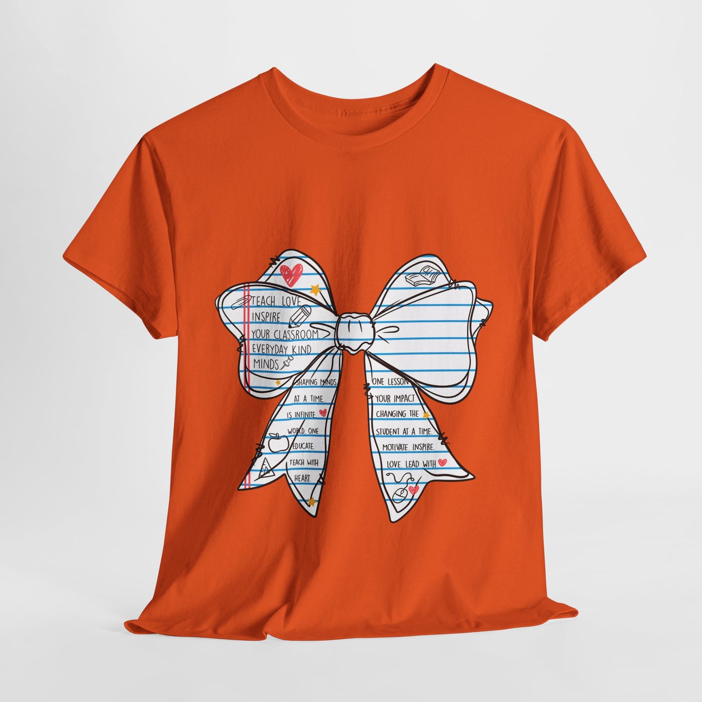 Teach. Love. Inspire. Notebook Bow Shirt (Personalized Option Available)