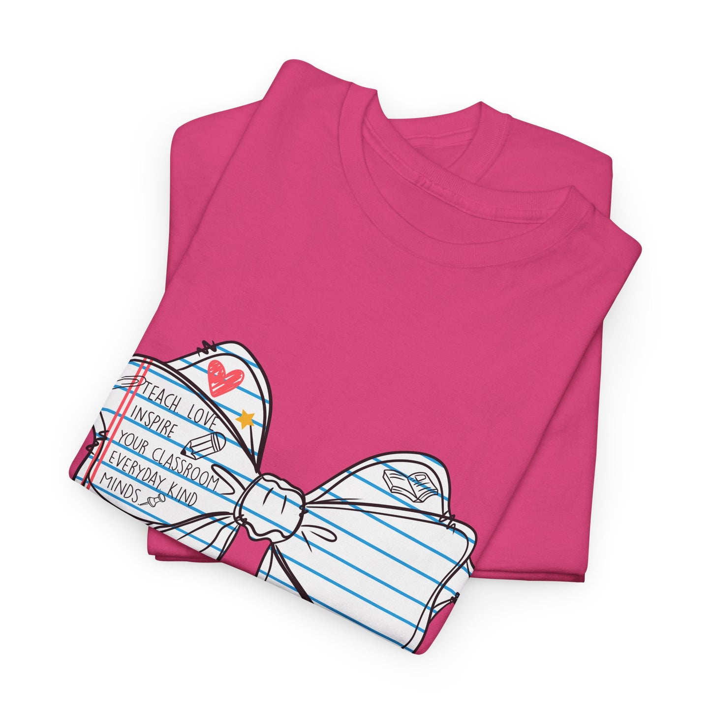 Teach. Love. Inspire. Notebook Bow Shirt (Personalized Option Available)