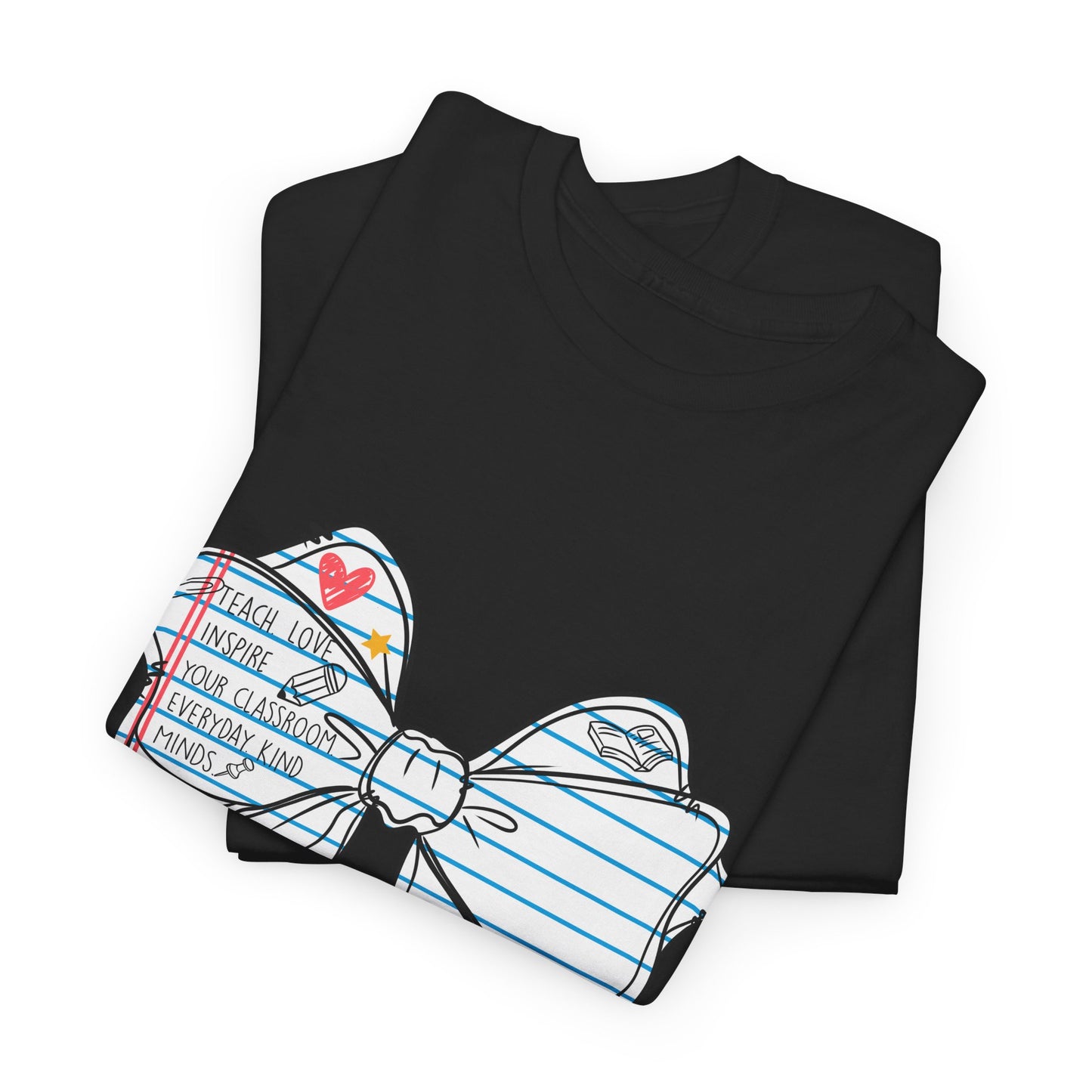 Teach. Love. Inspire. Notebook Bow Shirt (Personalized Option Available)