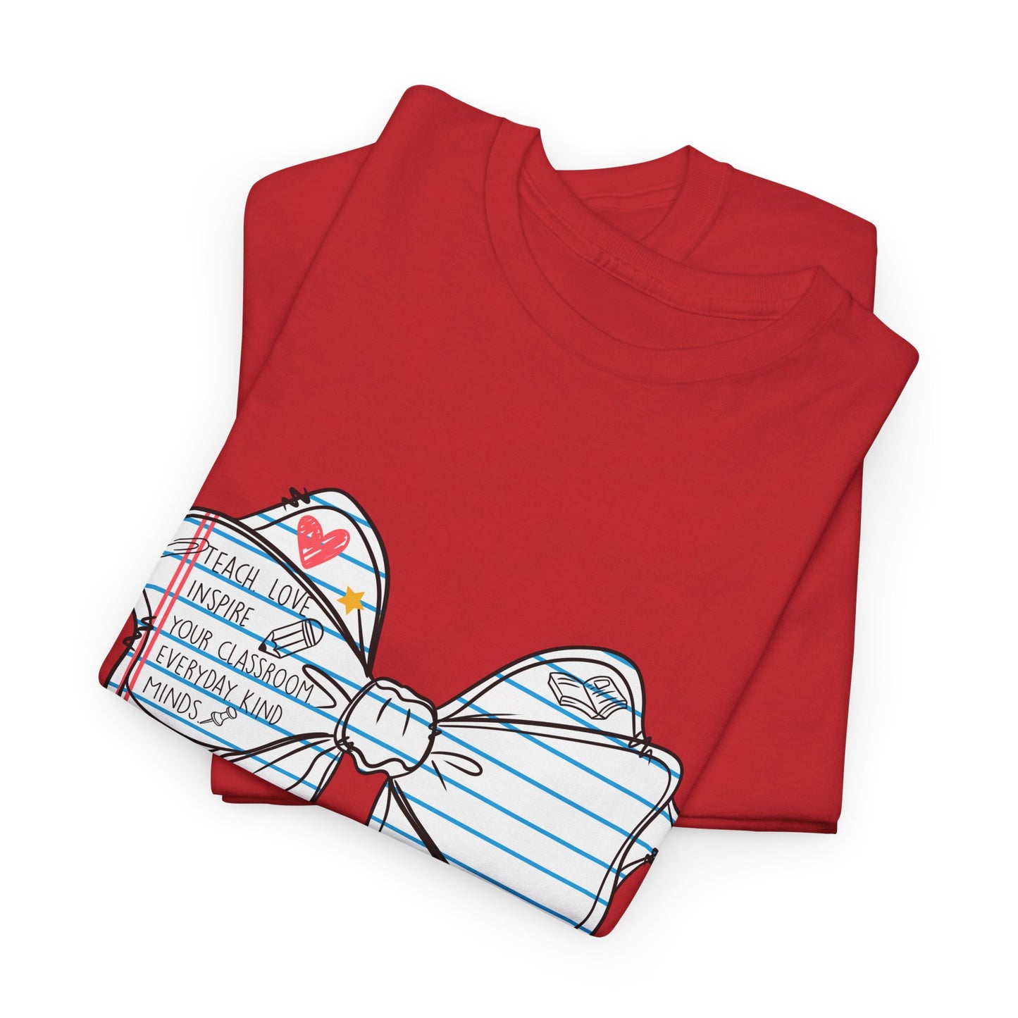 Teach. Love. Inspire. Notebook Bow Shirt (Personalized Option Available)