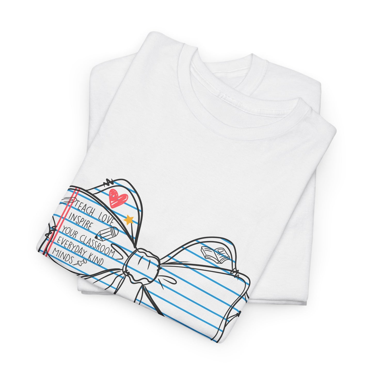 Teach. Love. Inspire. Notebook Bow Shirt (Personalized Option Available)