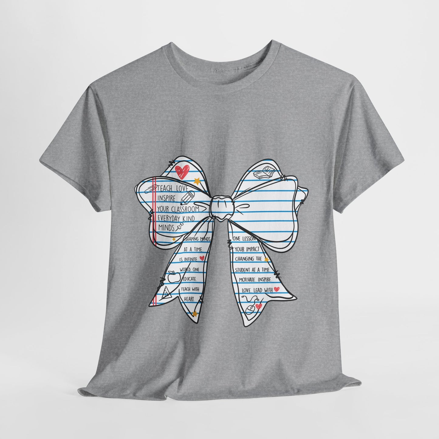 Teach. Love. Inspire. Notebook Bow Shirt (Personalized Option Available)
