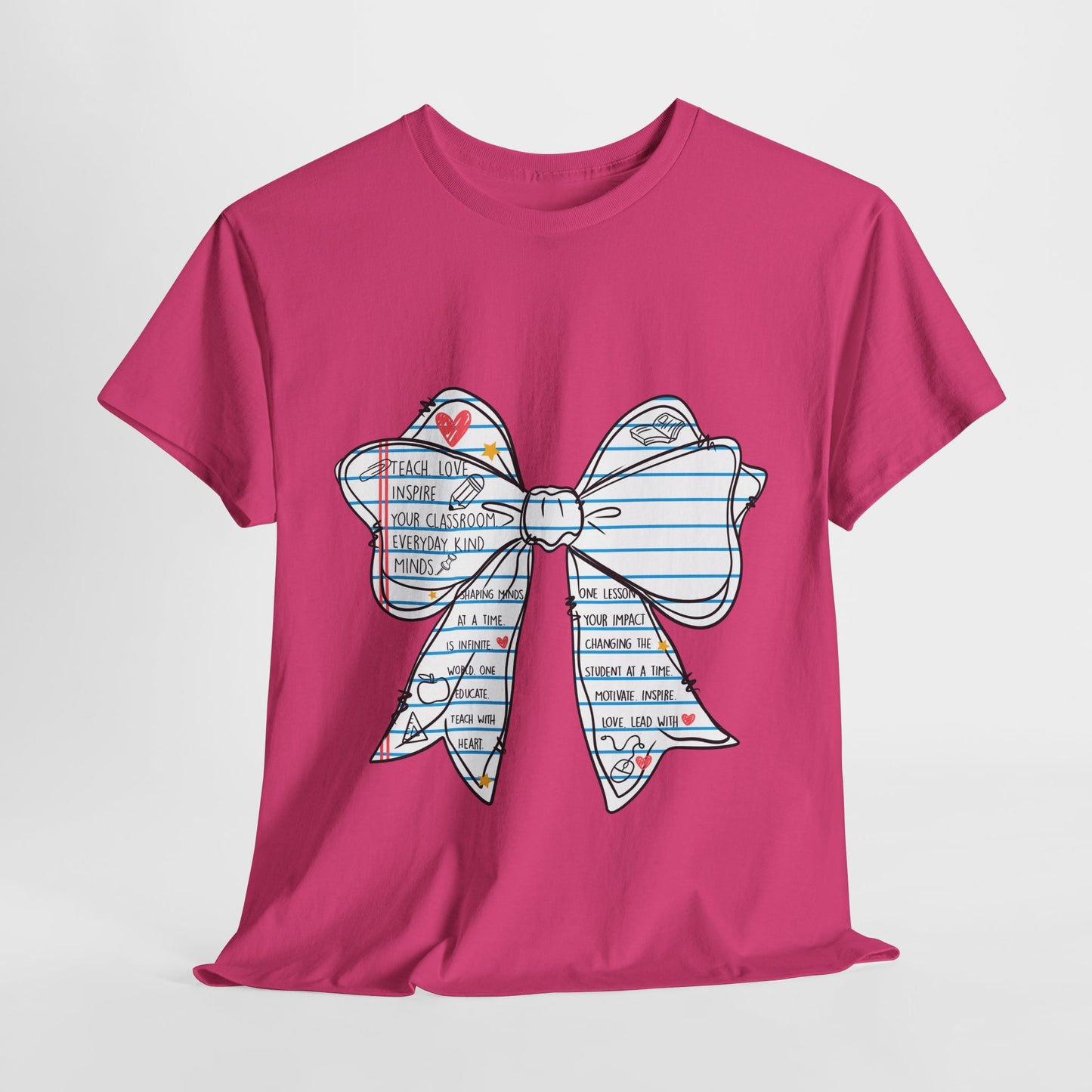 Teach. Love. Inspire. Notebook Bow Shirt (Personalized Option Available)