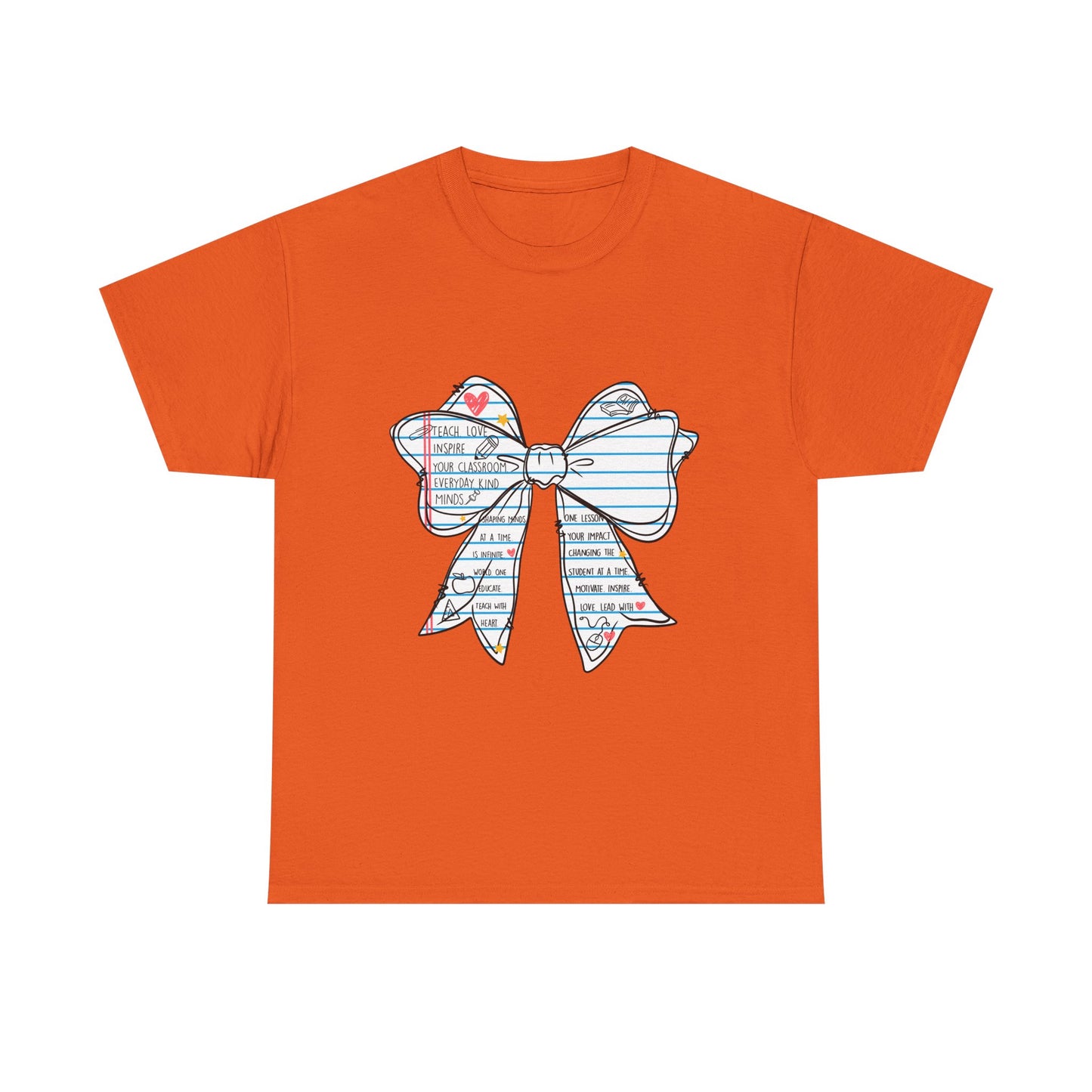 Teach. Love. Inspire. Notebook Bow Shirt (Personalized Option Available)
