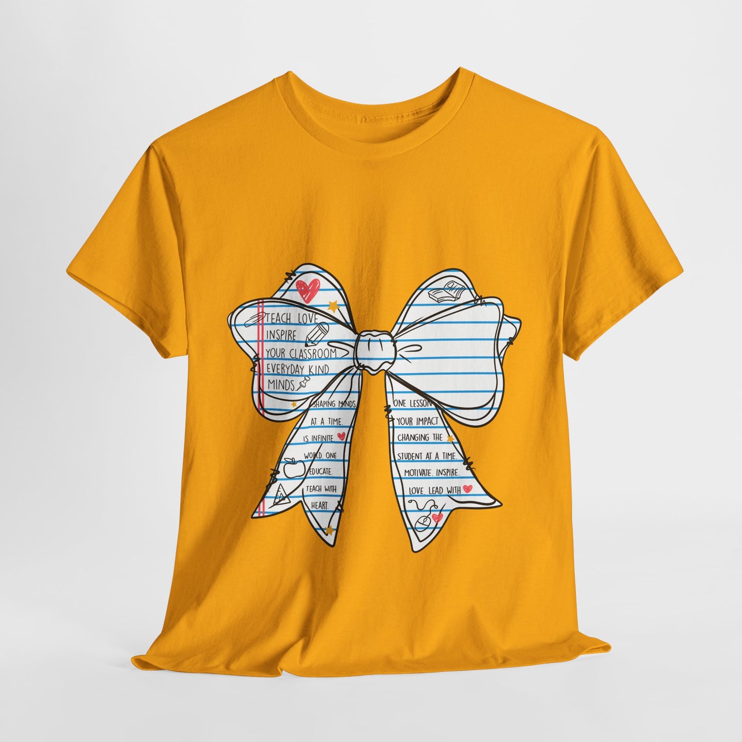 Teach. Love. Inspire. Notebook Bow Shirt (Personalized Option Available)