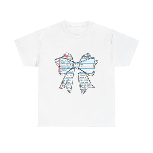 Teach. Love. Inspire. Notebook Bow Shirt (Personalized Option Available)