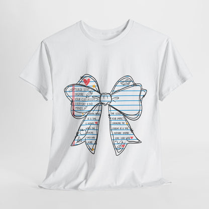 Teach. Love. Inspire. Notebook Bow Shirt (Personalized Option Available)