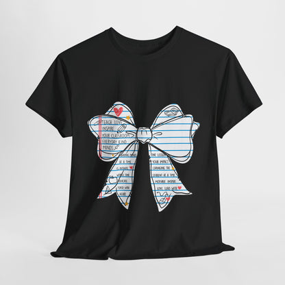 Teach. Love. Inspire. Notebook Bow Shirt (Personalized Option Available)
