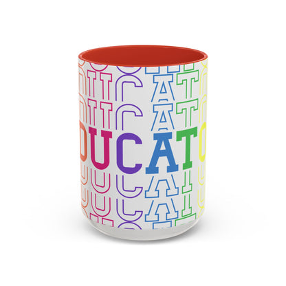 Colorful Educational Accent Coffee Mug - Perfect for Teachers, Graduates, Everyday Use, Gifts for Any Occasion