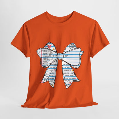 Teach. Love. Inspire. Notebook Bow Shirt (Personalized Option Available)