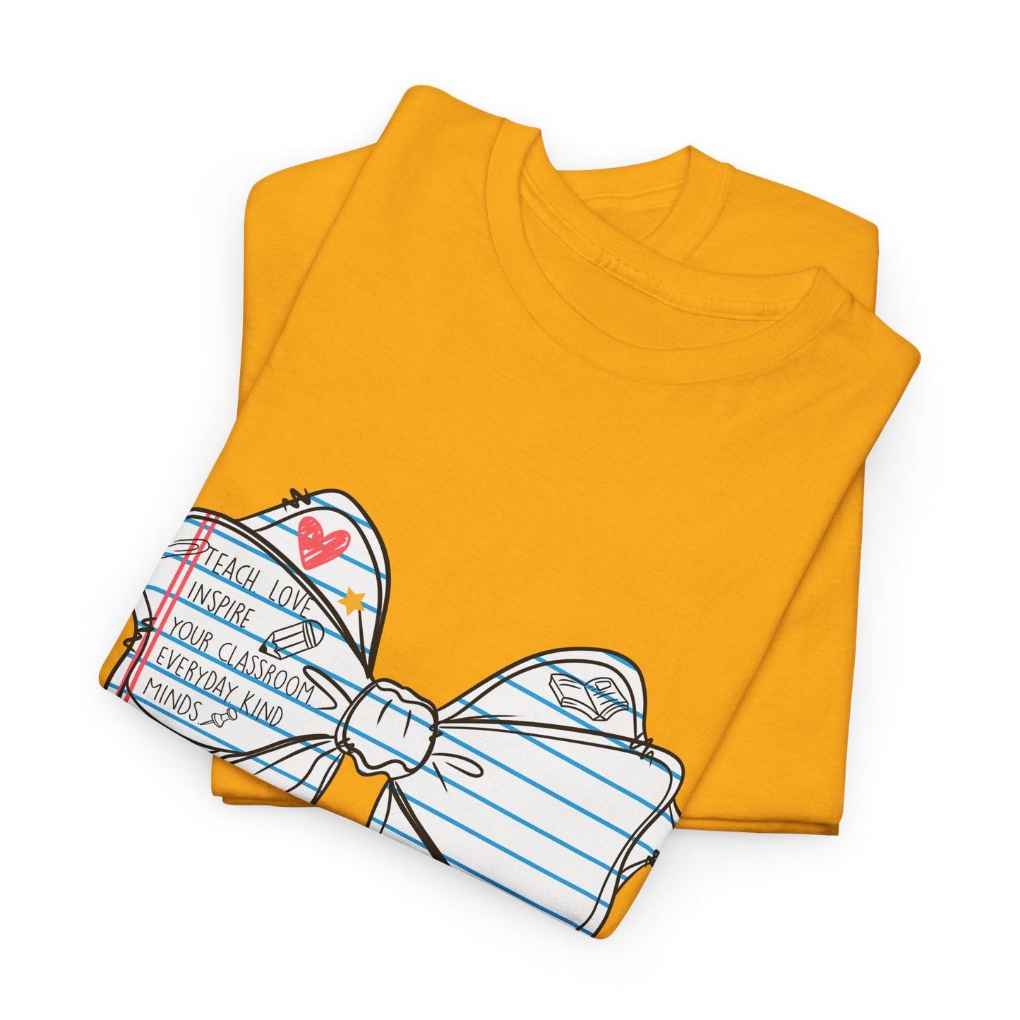 Teach. Love. Inspire. Notebook Bow Shirt (Personalized Option Available)