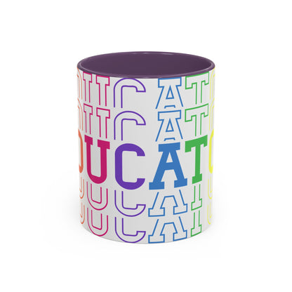 Colorful Educational Accent Coffee Mug - Perfect for Teachers, Graduates, Everyday Use, Gifts for Any Occasion