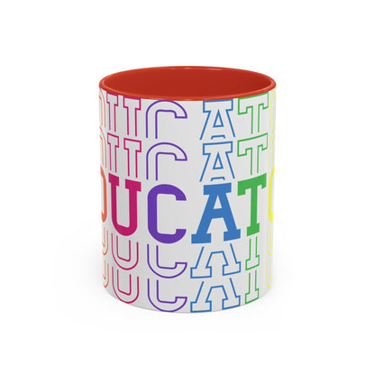 Colorful Educational Accent Coffee Mug - Perfect for Teachers, Graduates, Everyday Use, Gifts for Any Occasion