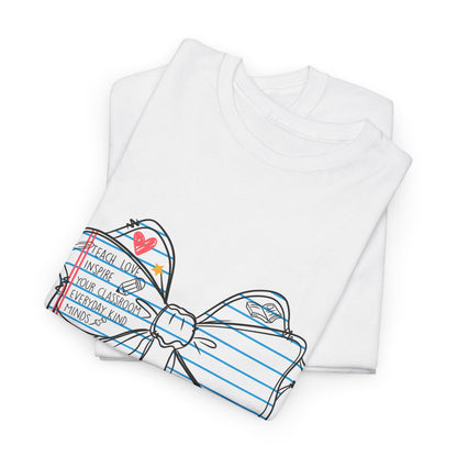 Teach. Love. Inspire. Notebook Bow Shirt (Personalized Option Available)