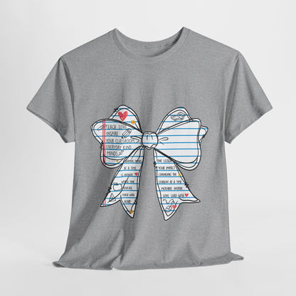 Teach. Love. Inspire. Notebook Bow Shirt (Personalized Option Available)