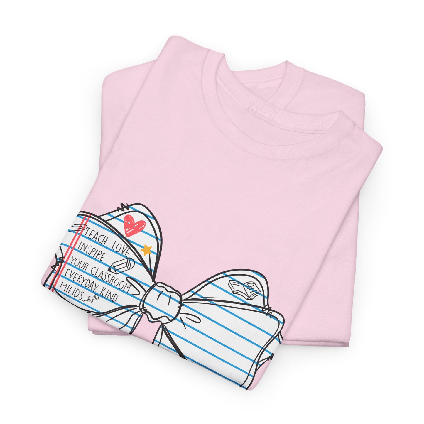 Teach. Love. Inspire. Notebook Bow Shirt (Personalized Option Available)