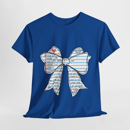 Teach. Love. Inspire. Notebook Bow Shirt (Personalized Option Available)
