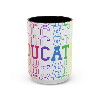 Colorful Educational Accent Coffee Mug - Perfect for Teachers, Graduates, Everyday Use, Gifts for Any Occasion